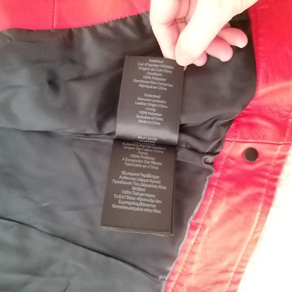 Mackage Hania Leather Moto Zip Jacket Size xxs Red / Flame New (Missing Belt) - Picture 10 of 16